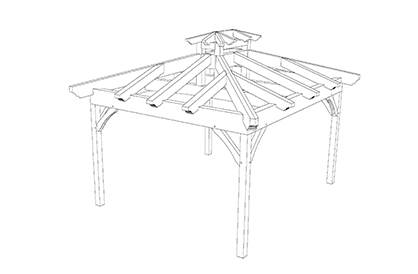 Heavy Timber Double Peak Gazebo